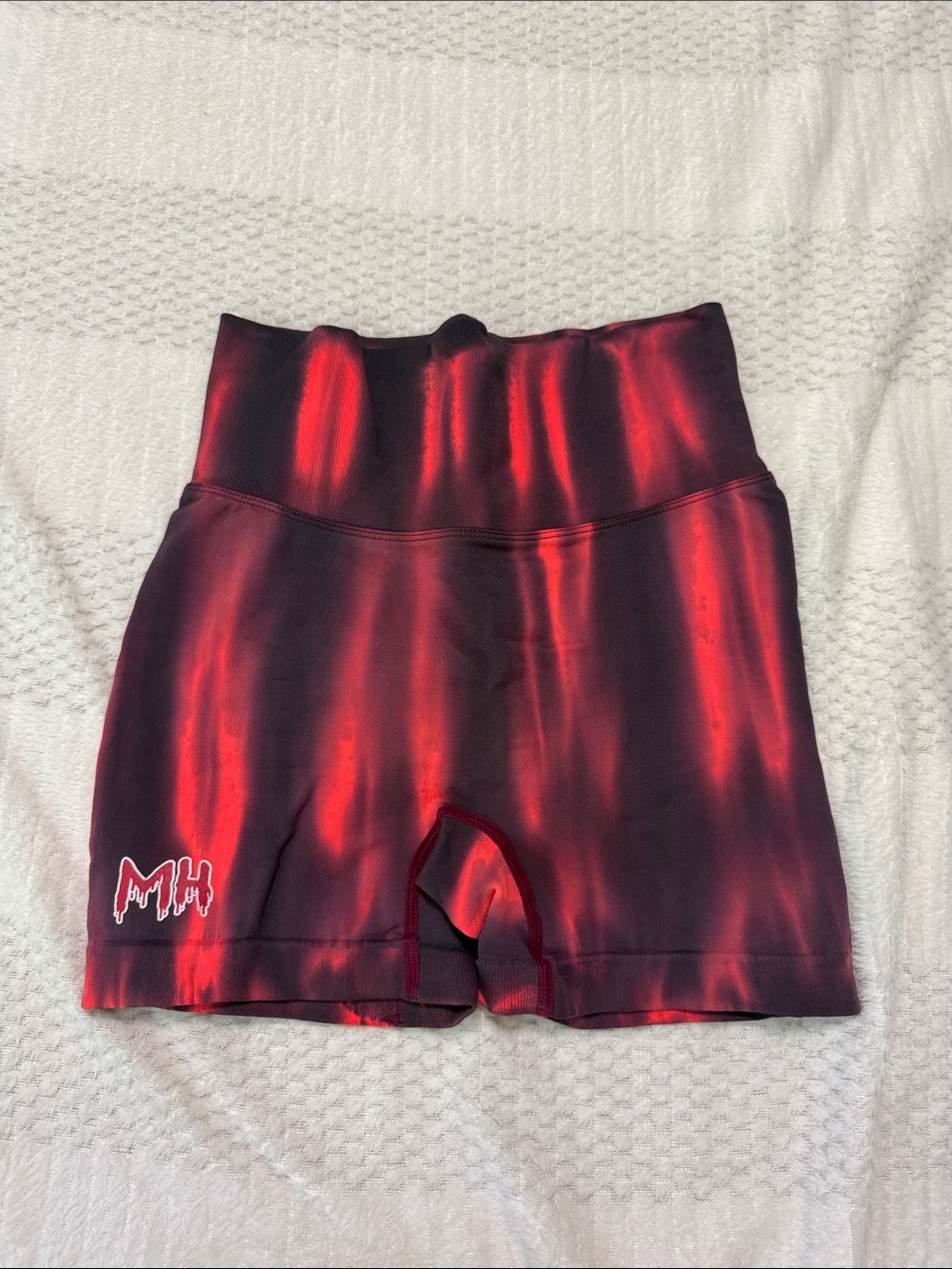 Women’s Athletic High-Rise Red Tie-Dye Performance Shorts